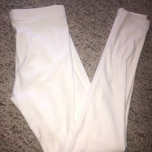 Fuzzy White Leggings